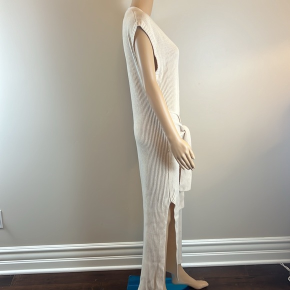 Jonathan Simkhai Annette Rib Knit Cream Cashmere Blend Henley Dress - Picture 11 of 14